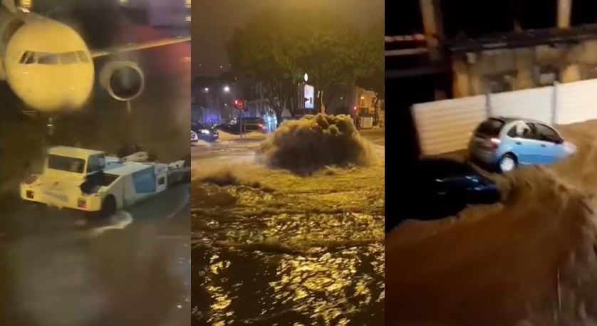 A maior inundação da historia de Lisboa aconteceu hoje coincidiu com a maré alta
