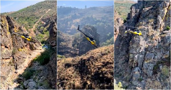 Helicópteros entram num vale em Portugal como nunca antes visto por cá